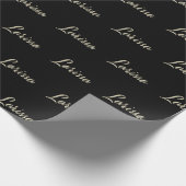 Larissa white gold Handwriting Geschenkpapier Cadeaupapier (Hoek)