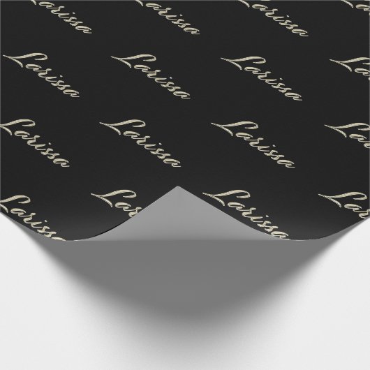 Larissa white gold Handwriting Geschenkpapier Cadeaupapier (Hoek)