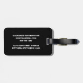 Larkruse Stick Gepersonaliseerd Monogram zwart wit Bagagelabel (Achterkant horizontaal)