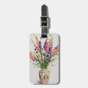 Larkspur en Gladioli in een Marokkaanse Vase Bagagelabel