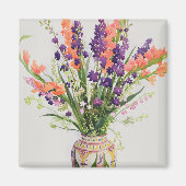 Larkspur en Gladioli in een Marokkaanse Vase Magneet (Voorkant)