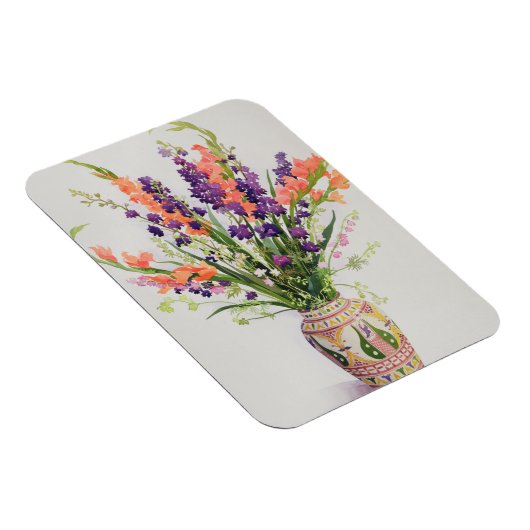 Larkspur en Gladioli in een Marokkaanse Vase Magneet (Rechterzijde)