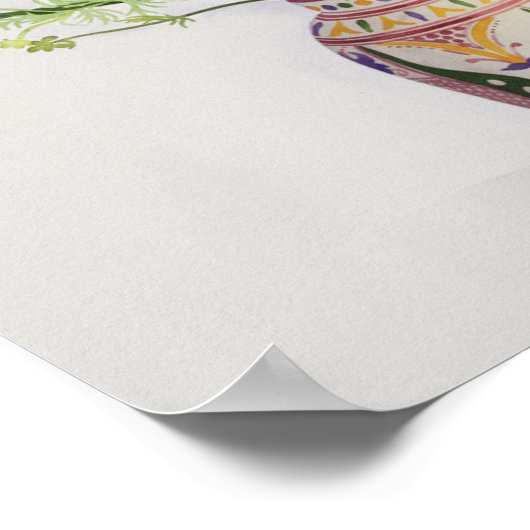 Larkspur en Gladioli in een Marokkaanse Vase Poster (Hoek)