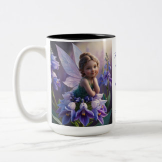 Larkspur Flower Fairy Tweekleurige Koffiemok