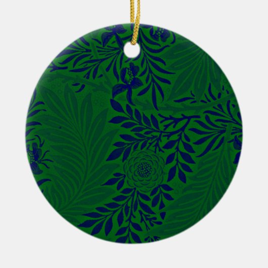 Larkspur in Vibrant Green en Blue Keramisch Ornament (Voorkant)