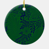 Larkspur in Vibrant Green en Blue Keramisch Ornament (Achterkant)