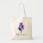Larkspur Juli Aangepaste Geboorte Bloem Gift Tote Bag (Voorkant)
