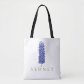 Larkspur Juli Aangepaste Geboorte Bloem Gift Tote Bag (Voorkant)