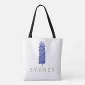 Larkspur Juli Aangepaste Geboorte Bloem Gift Tote Bag (Achterkant)