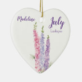 Larkspur Juli Bloedventilator Keramisch Ornament (Rechts)