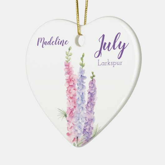 Larkspur Juli Bloedventilator Keramisch Ornament (Links)