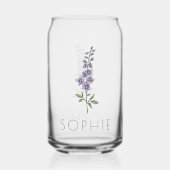 LARKSPUR Juli Geboorte Bloem Aangepaste Naam Blikvorm Glas (Voorkant)