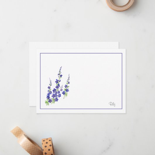 Larkspur Notitiekaartje (Voorkant / Achterkant in situ)