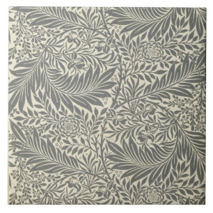 Larkspur, ontwerp van behang, 1872 tegeltje