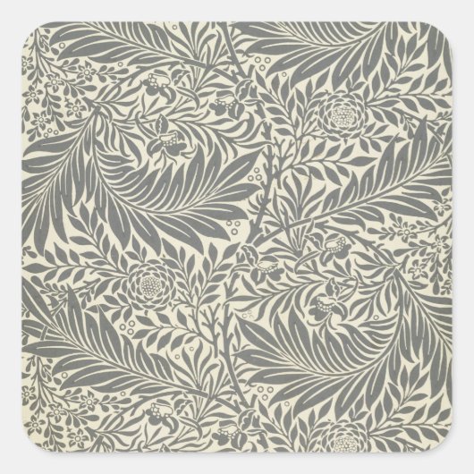 Larkspur, ontwerp van behang, 1872 vierkante sticker (Voorkant)