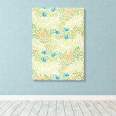 Larkspur Pattern (door William Morris) Canvas Afdruk (Insitu (Houten vloer))