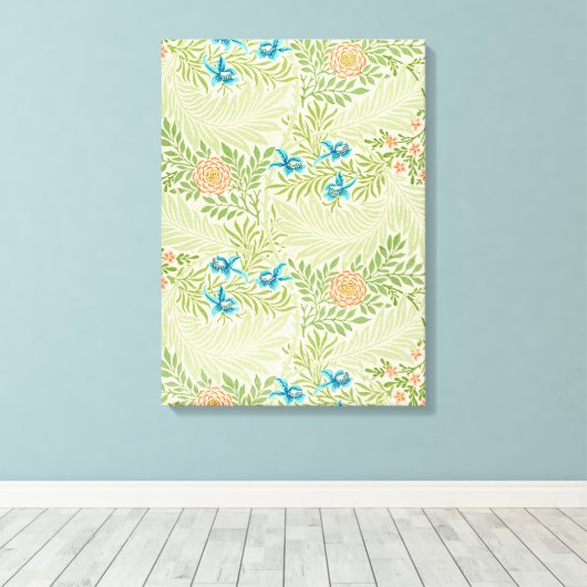 Larkspur Pattern (door William Morris) Canvas Afdruk (Insitu (Houten vloer))
