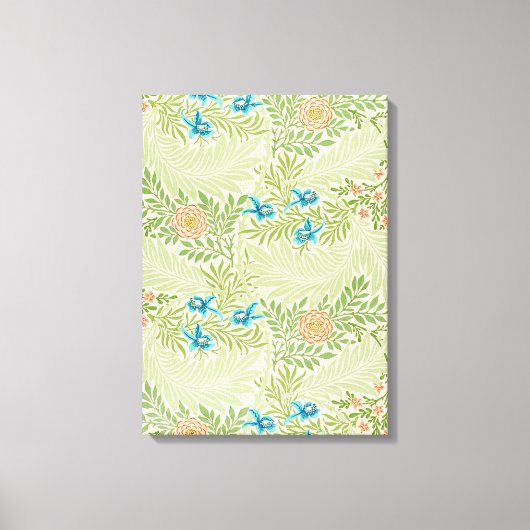 Larkspur Pattern (door William Morris) Canvas Afdruk (Voorkant)