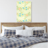 Larkspur Pattern (door William Morris) Canvas Afdruk (Insitu (Slaapkamer))