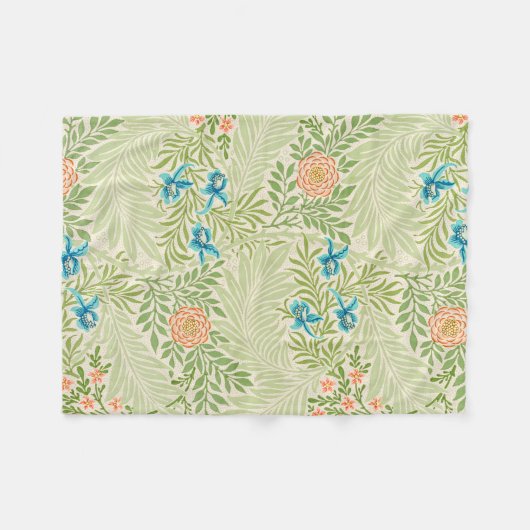 Larkspur Pattern (door William Morris) Fleece Deken (Voorkant (Horizontaal))