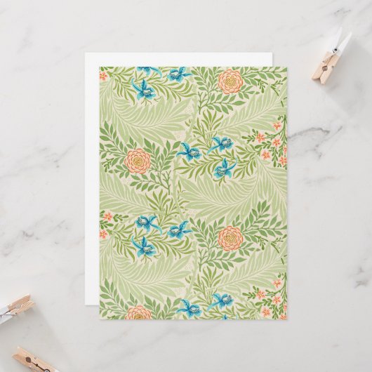 Larkspur Pattern (door William Morris) Kaart (Voorkant / Achterkant in situ)
