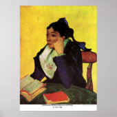 L'Arlesienne Madame Ginoux met Boeken van Gogh Poster (Voorkant)