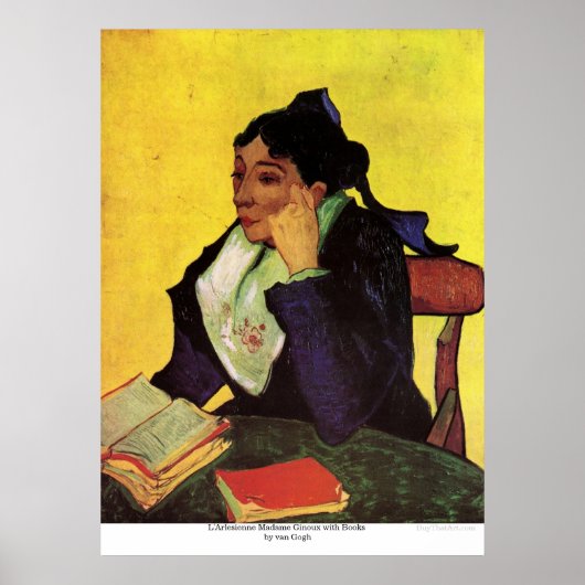 L'Arlesienne Madame Ginoux met Boeken van Gogh Poster (Voorkant)
