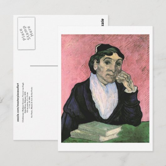 L'Arlésienne (Madame Ginoux), Vincent van Gogh Briefkaart (Voorkant / Achterkant)