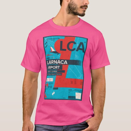 Larnaca Airport Cyprus Travel Stamp Flight Pass T-shirt (Voorkant)