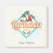 Larnaca Cyprus Retro Cocktail  Zonsondergang Magneet (Voorkant)