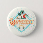 Larnaca Cyprus Retro Cocktail Zonsondergang Ronde Button 5,7 Cm (Voorkant)
