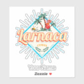 Larnaca Cyprus Retro Cocktail  Zonsondergang Sticker (Vel)
