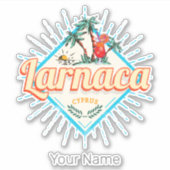 Larnaca Cyprus Retro Cocktail  Zonsondergang Sticker (Voorkant)