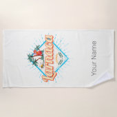 Larnaca Cyprus Retro Cocktail Zonsondergang Strandlaken (Voorkant)