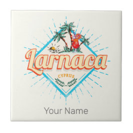 Larnaca Cyprus Retro Cocktail Zonsondergang Tegeltje