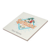 Larnaca Cyprus Retro Cocktail Zonsondergang Tegeltje (Zijkant)