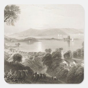 Larne, County Antrim, Noord-Ierland Vierkante Sticker