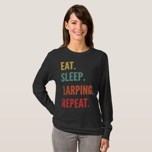 Larping  Eat Sleep Larping Repeat T-shirt (Voorkant volledig)