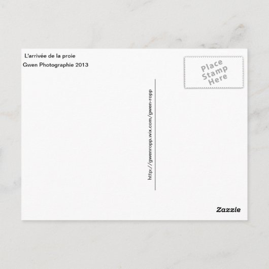 L'arrivée de la proie briefkaart (Achterkant)