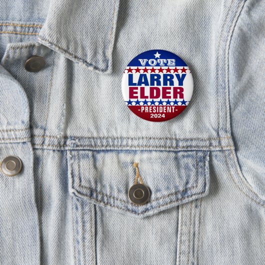 Larry Elder voor President 2024 Campaign Button (In situ)