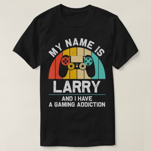 LARRY Gift Name Persoonlijk Funny Gaming Geek Bir T-shirt (Design voorkant)
