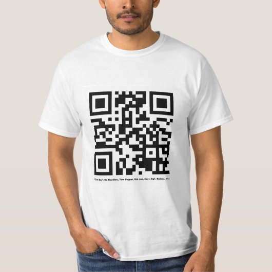 Larry Hankin Die Guy QR Code T-shirt (Voorkant)
