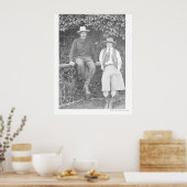 Larry Larom en een vrouw die zich kandidaat stelt. Poster (Keuken)