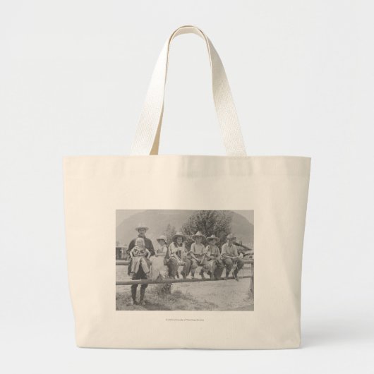 Larry Larom met zes kinderen. Grote Tote Bag (Voorkant)
