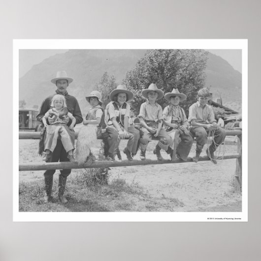 Larry Larom met zes kinderen. Poster (Voorkant)