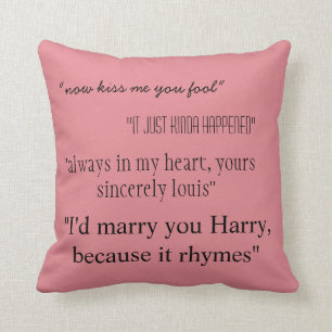 Larry Stylinson (ik verzend het en citeert) Pillow Kussen