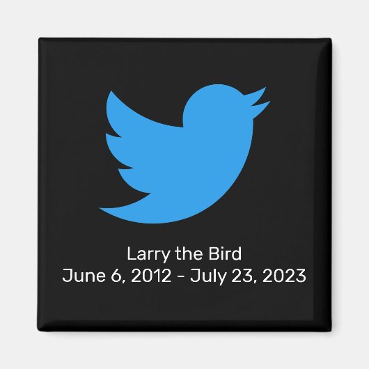 Larry the Bird Twitter pensioen Magneet (Voorkant)
