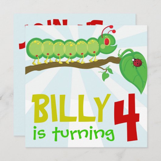 Larry the Caterstyle Birthday Party Invitation Kaart (Voorkant / Achterkant)