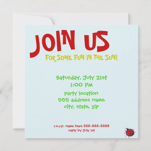 Larry the Caterstyle Birthday Party Invitation Kaart (Achterkant)