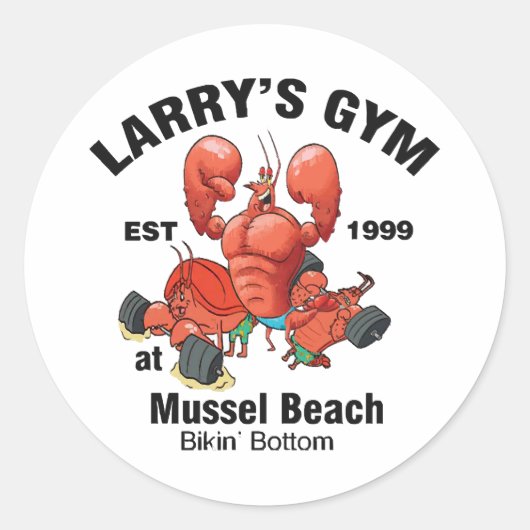 Larry's Gym Bij Mosselstrand Ronde Sticker (Voorkant)